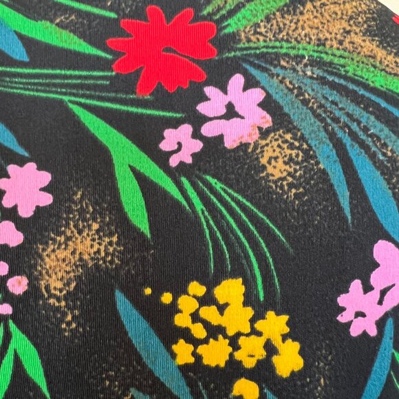 70's Tarvi Black Floral Print Blouse - SIze Small/Mediu - Picture 7 of 8